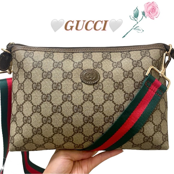 Gucci Handbags - RARE💐Auth💐GUCCI GG Monogram Interlocking Crossbody Ophidia Messenger/Clutch💫